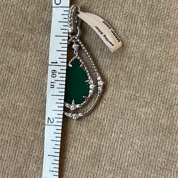 Judith Ripka JR TWO Sterling, Chalcedony & White Saphire Enhancer Pendant NWT - Picture 6 of 10